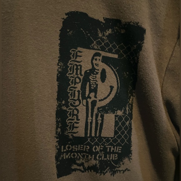 Zumiez Empyre Laroso Skull And Bones Brown graphic Hoodie size medium - Picture 3 of 3